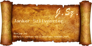 Janker Szilveszter névjegykártya